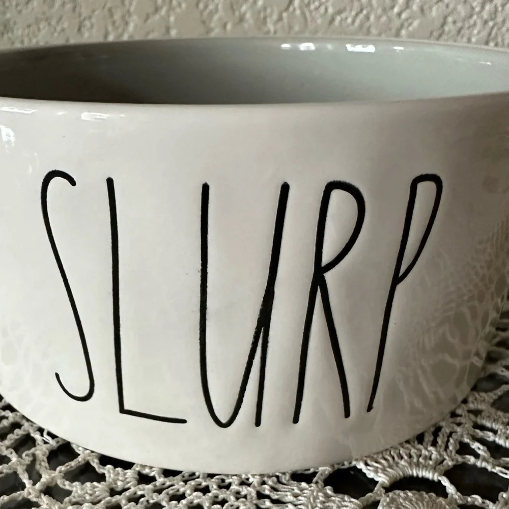 Rae Dunn Magenta Ceramic Dog “SLURP” Bowl